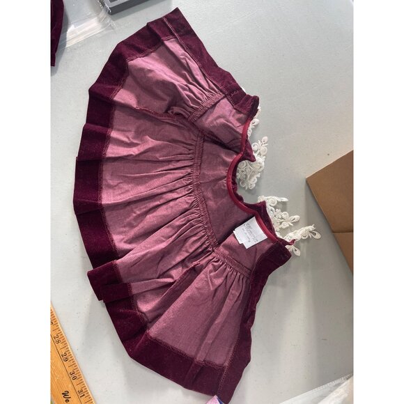 80s Vintage Memories Jo Lene Dress Set Size NB 0-6MBaby Girl 2 Piece Velvet Chri - Picture 3 of 8